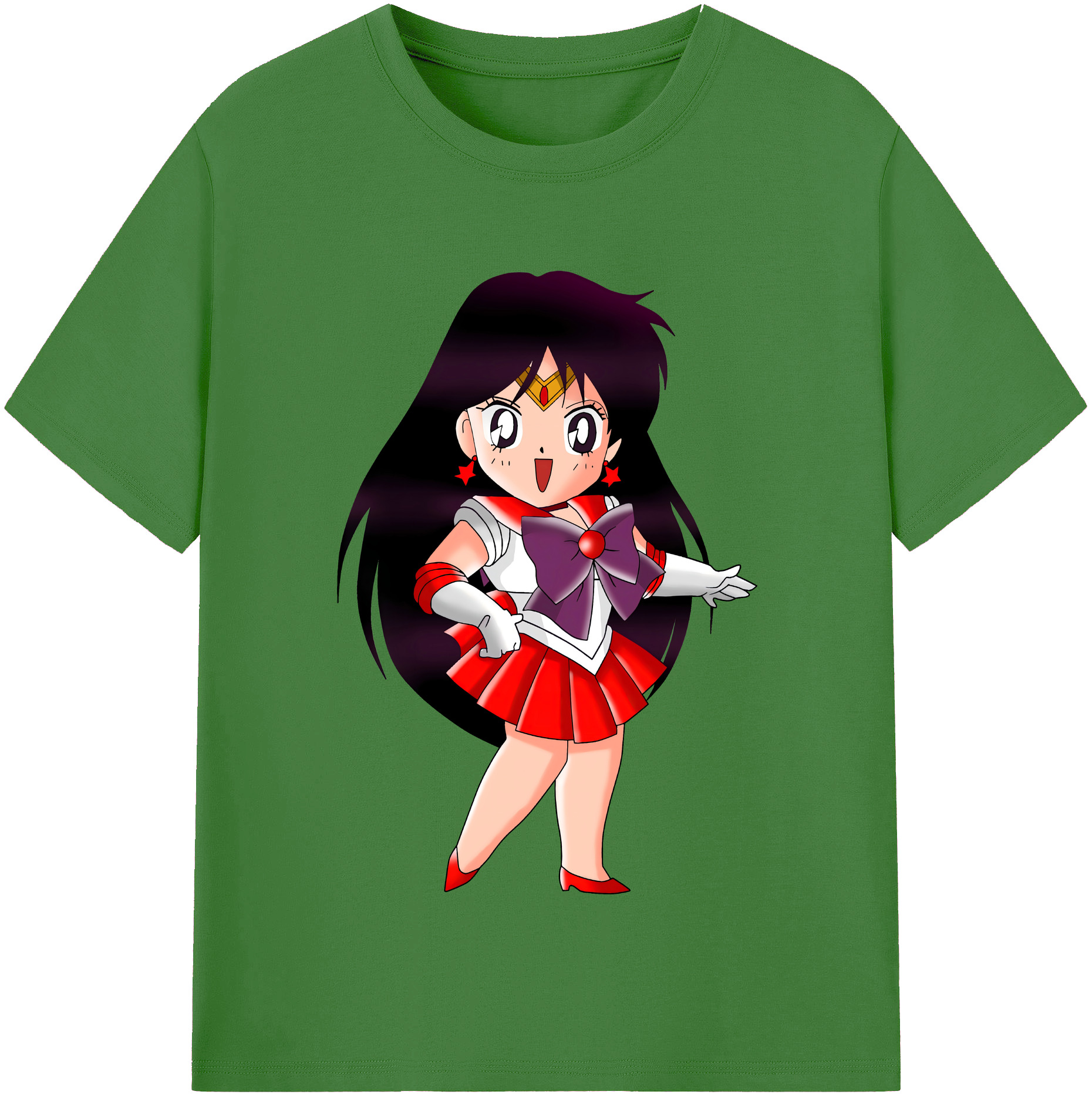 （画像用） 美少女戦士セーラームーン 火野レイ ひの レイ Sailor Moon Hino Rei （セーラーマーズ,Sailor Mars） レディースカジュアルプリントTシャツ（綿100％）